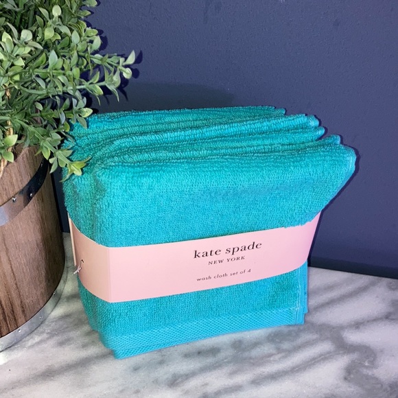 Kate spade washcloth set turquoise - Picture 3 of 5